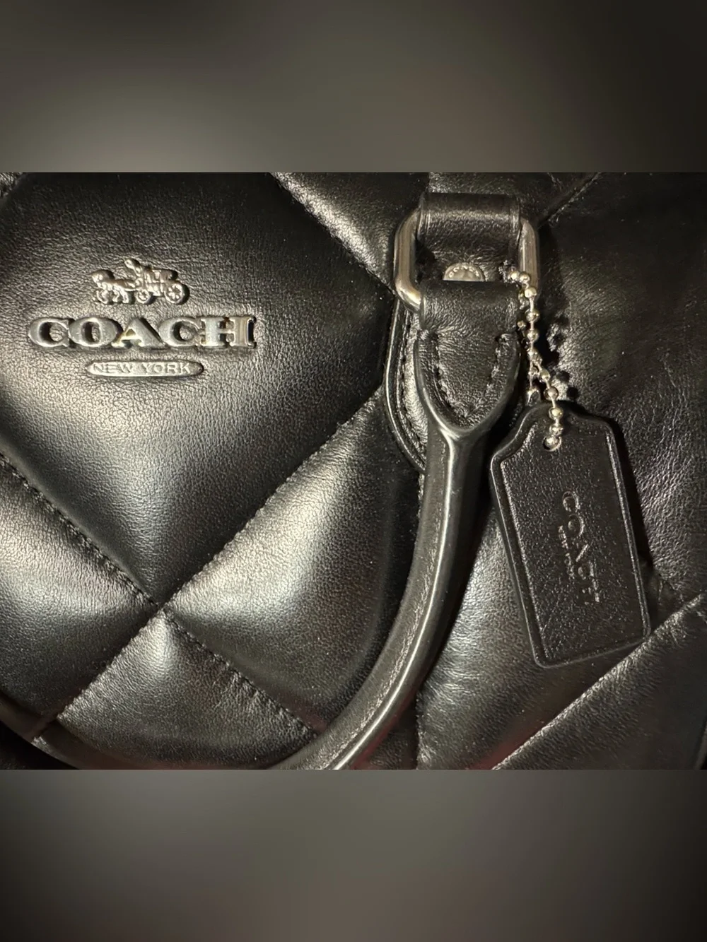 Coach Rowan Satchel Leather Purse With Puffy Diamond Quilting - Picture 8 of 15